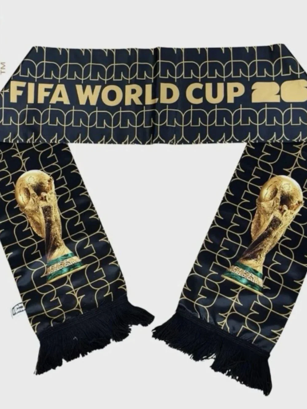 Official FIFA World Cup 2026™ Trophy Collector Scarf | Black & Gold | New